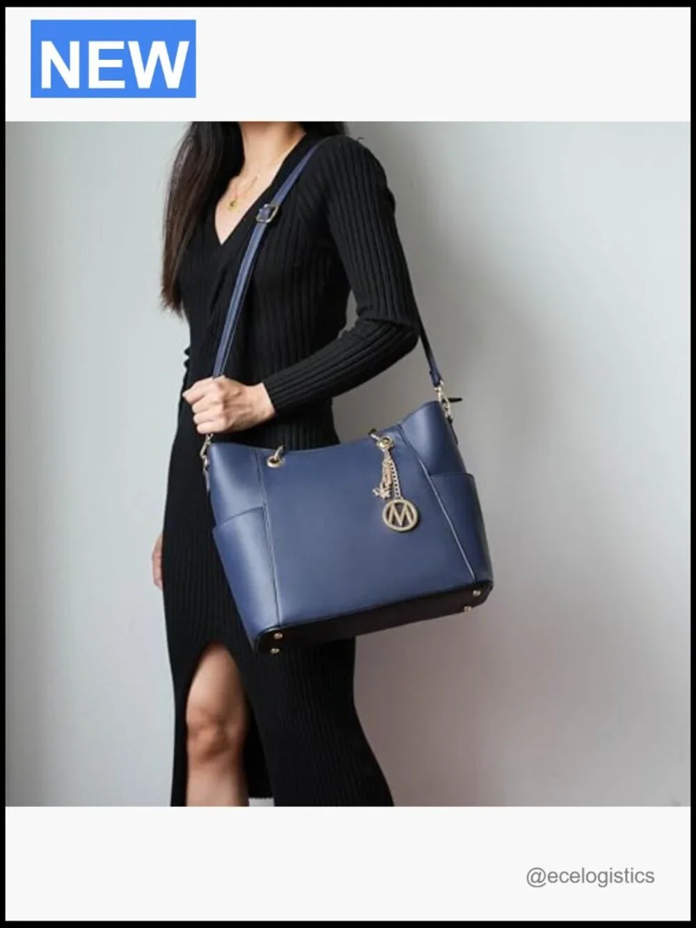 Tote Bag and Wallet Set - Vegan Leather Purse Handbag Set